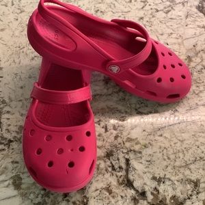 Pink Mary Jane Crocs. Womens 6.